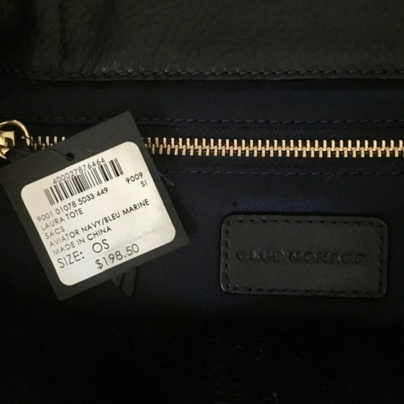 NWT Club Monaco Laura Tote - Navy Blue + Orange - Picture 6 of 7